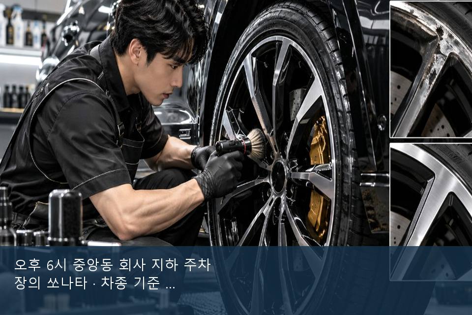 오후 6시 중앙동 회사 지하 주차장의 쏘나타 · 차종 기준 금액